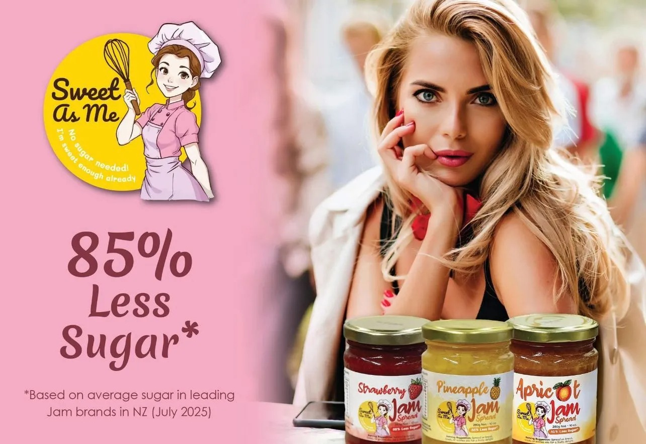 Sweet As Me strawberry, pineapple and apricot jam jars with 85% less sugar