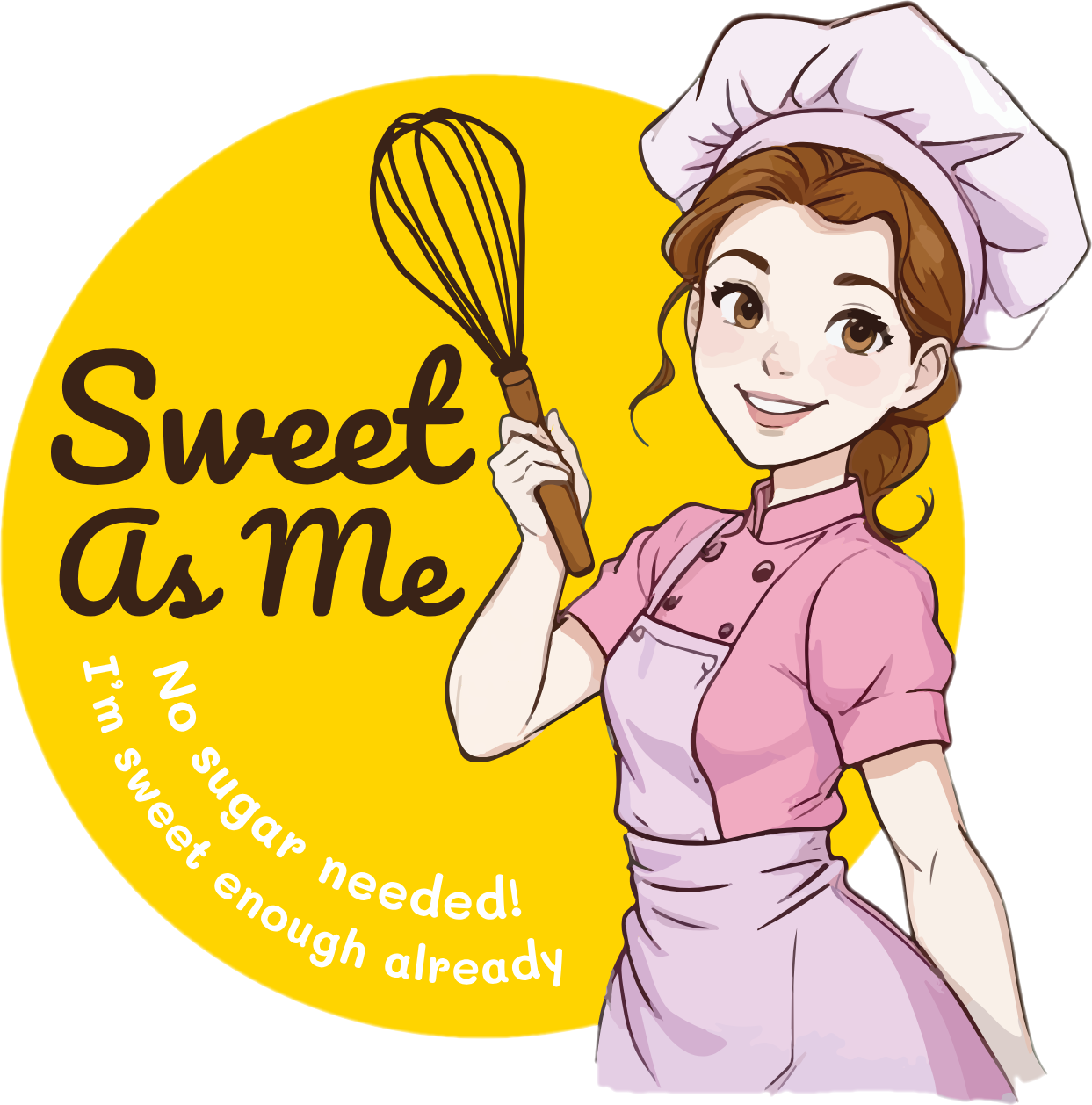 Sweet As Me logo with the Sweet As Me character